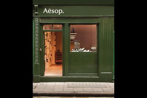 Aesop’s London Bridge store has a low-key wooden frontage, with a somewhat severe interior.